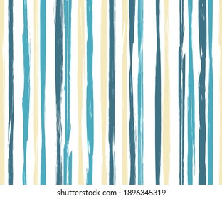 Watercolor vertical lines vector seamless pattern. Grunge brush stroke texture. Freehand vintage painting seamless fashion print ornament. Brush stroke stripes grunge pattern with dry texture.