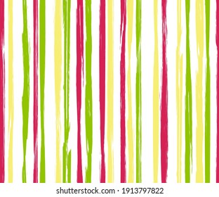 Watercolor vertical lines vector seamless pattern. Grunge brush stroke texture. Freehand minimal painting seamless fashion print ornament. Brush stroke stripes grunge pattern for textile print.
