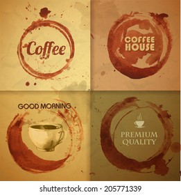 watercolor vintage Coffee Stain background