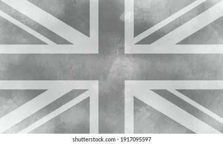 Watercolor vintage flag of United Kingdom.