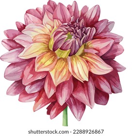 Watercolor vintage floral bouquet, watercolor floral canvas
