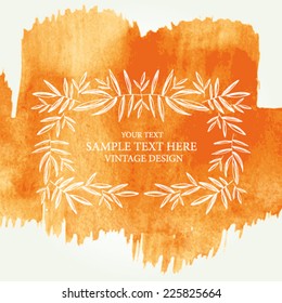 watercolor vintage frame in vector 