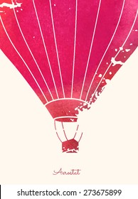 Watercolor vintage hot air balloon.Celebration festive background with balloons.Perfect for invitations,posters and cards