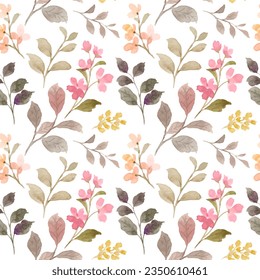 Watercolor vintage wild floral seamless pattern for background, fabric, textile, fashion, wallpaper, wedding, banner, sticker, decoration etc.