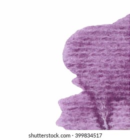 Watercolor violet background vector hand drawn illustration. Paint texture on paper, template for cards, invitations, etc.