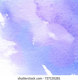 Watercolor violet cold color vector hand drawn art card for wallpaper, design, decoration. Colorful aquarelle brush paint liquid water paper texture background for banner, print, tag