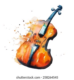 watercolor violin