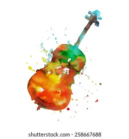 watercolor violin