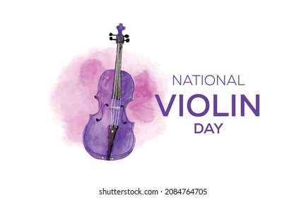 watercolor violin. National Violin Day Banner