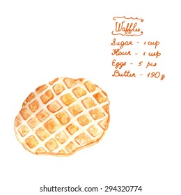  Watercolor Waffles In Vector