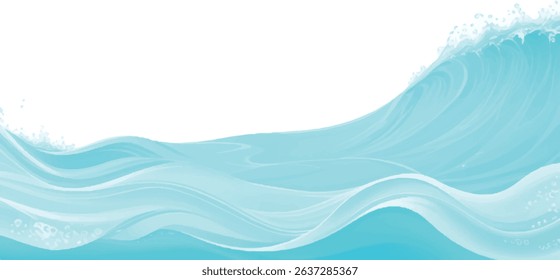 Watercolor wash blending sea and sky elements in delicate blue and green tones. Abstract nature-inspired texture for calm, airy designs.
