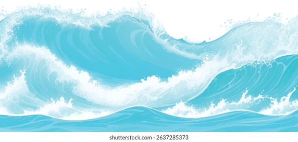 Watercolor wash blending sea and sky elements in delicate blue and green tones. Abstract nature-inspired texture for calm, airy designs.
