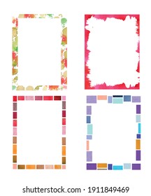 Watercolor wash borders vector collection