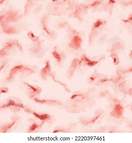 Watercolor wash seamless pattern. Abstract pink, red tie dye spots. Endless print for fabric, wallpaper, clothes.