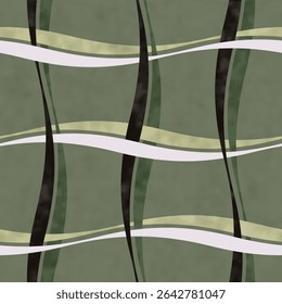 Padrão De Verificação Windowpane Curvo Desbotado De Aquarela