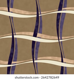 Padrão De Verificação Windowpane Curvo Desbotado De Aquarela