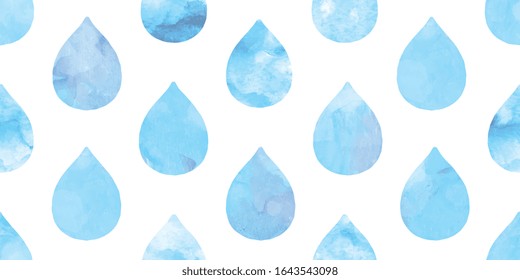 Watercolor water drops background. Seamless pattern.Vector. 