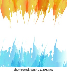 Watercolor, water and fire concept abstract background vector illustration