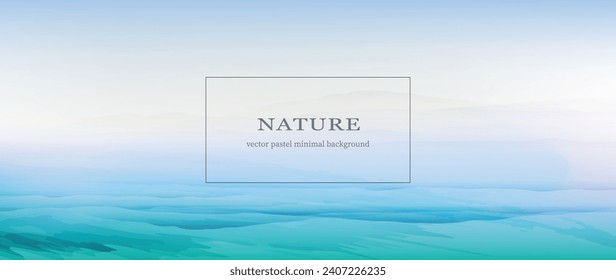 Watercolor water. Sea minimalist background in turquoise colours.