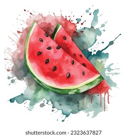 Watercolor watermelon fruit design clipart