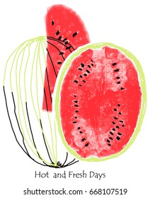 watercolor watermelon graphic