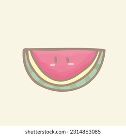 watercolor of watermelon, hand drawing cute watermelon , watermelon isolated