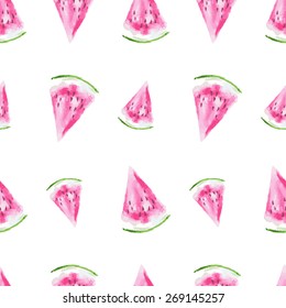 Watercolor watermelon pattern. Vector illustration for your design