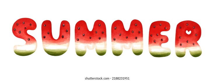 Watercolor watermelon, summer watermelon vector illustration