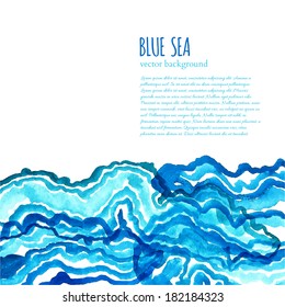 Watercolor wave background with copy space