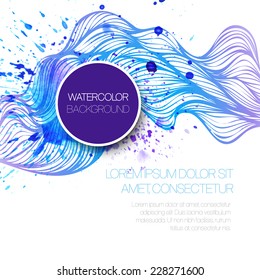 Watercolor wave background. Vector illustration