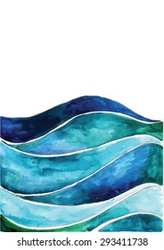 Watercolor wave background. Vector illustration