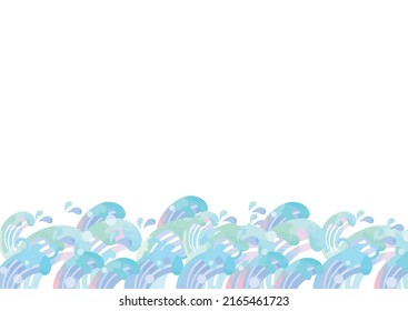 Watercolor wave material on white background