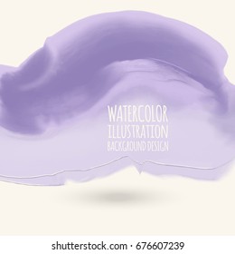 Watercolor wave texture. Ink soft form stroke on white background. Simple style. Vector illustration of paint stains.