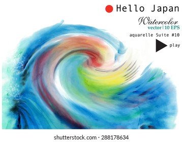 Watercolor waves. Aquarelle cover for your print and web design.