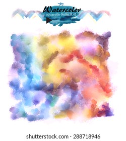 Watercolor waves, clouds. Cover for your print and web design.