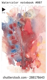 Watercolor waves, clouds, dots. Abstract  background for your print and web design.