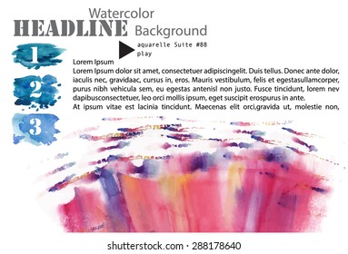 Watercolor waves, lines, dots. Abstract texture for  print and web design.