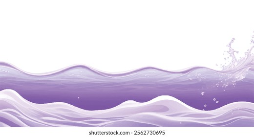 "Watercolor Waves: Purple Ocean Horizon Background: A soft, dreamy purple and white watercolor wave pattern, ideal for creating ocean wave designs or as a tranquil background