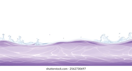 "Watercolor Waves: Purple Ocean Horizon Background: A soft, dreamy purple and white watercolor wave pattern, ideal for creating ocean wave designs or as a tranquil background