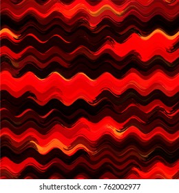 Watercolor Wavy Stripes Texture. Fashion Print Design with Zigzag Brush Strokes. Cloth, Textile Zigzag Background. Holiday Seamless Wavy Striped Seamless Pattern.