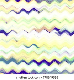 Watercolor Wavy Stripes Texture. Fashion Zigzag Texture with Brush Strokes. Linen, Fabric Zigzag Background. Holiday Seamless Wavy Striped Seamless Pattern.