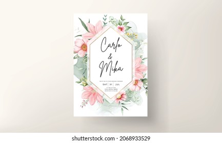watercolor wedding invitation beautiful flower  template
