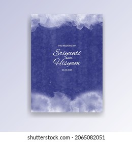 Watercolor wedding invitation card. Beautiful wedding card watercolor with splash.