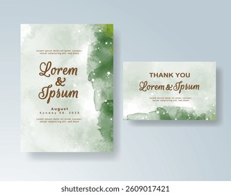 Watercolor wedding invitation card Digital art painting.