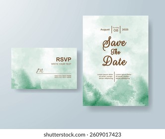 Watercolor wedding invitation card Digital art painting.