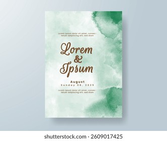 Watercolor wedding invitation card Digital art painting.