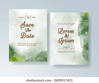 Watercolor wedding invitation card Digital art painting.