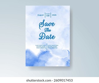 Watercolor wedding invitation card Digital art painting.