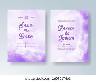 Watercolor wedding invitation card Digital art painting.