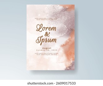 Watercolor wedding invitation card Digital art painting.